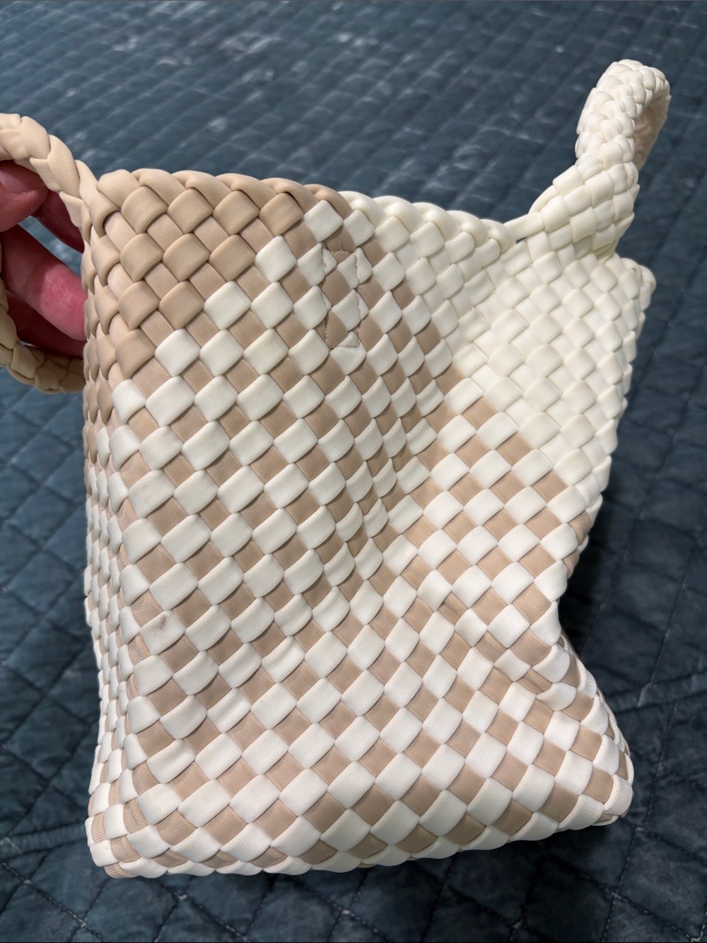 Nagshedi NYC St. Barth’s Tote Braided Two-Tone Beige & Cream Woven bag - Picture 4 of 10